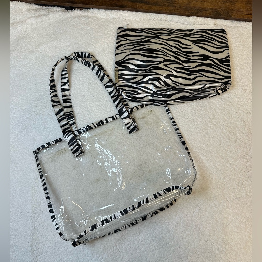 Bovano clear bag zebra print